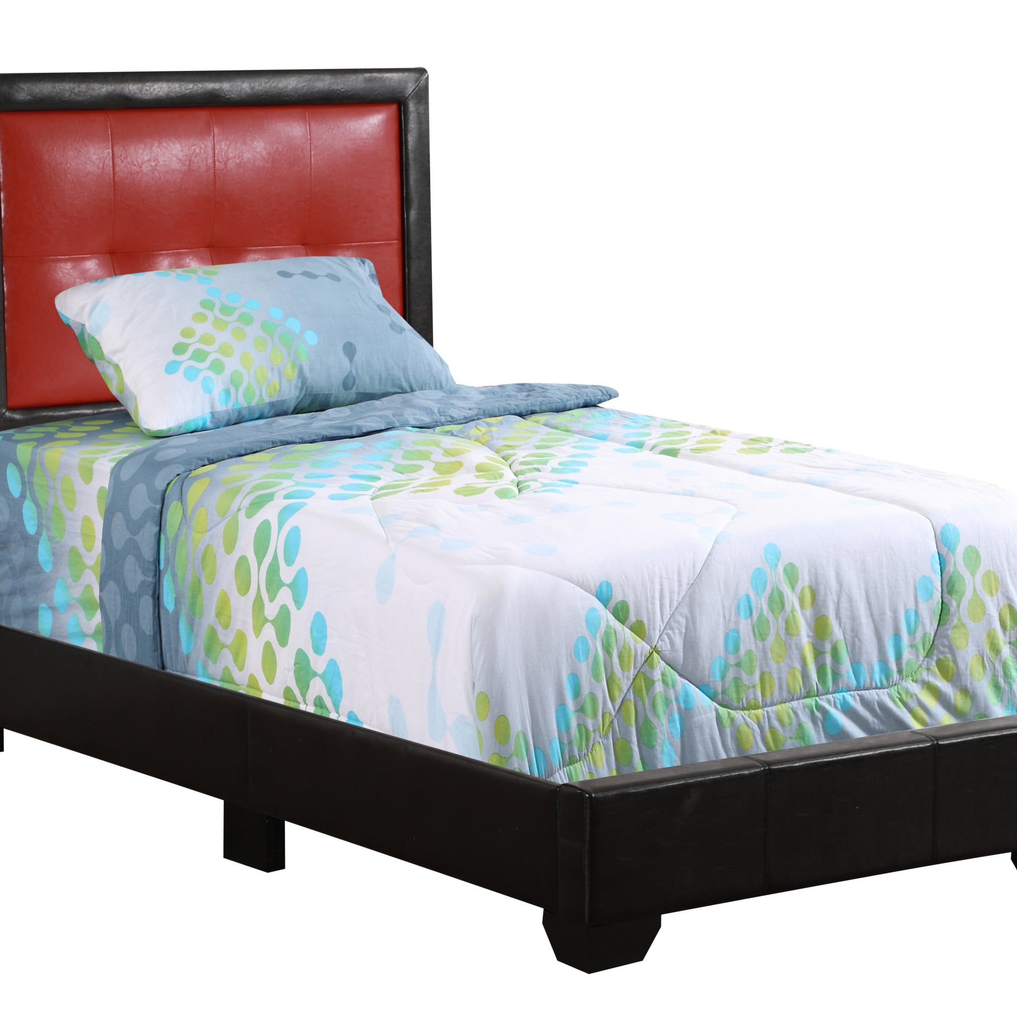 Panello G2589 Tb Up Twin Bedblack And Red Black Red Foam Pu