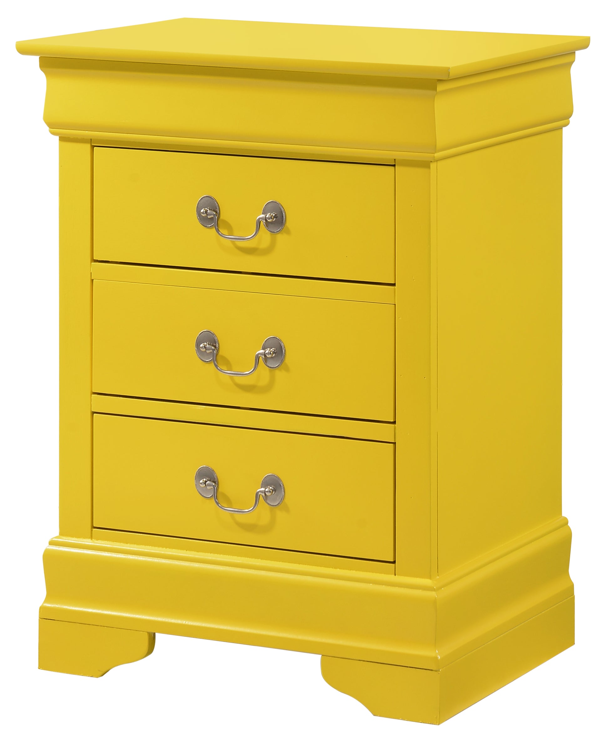 Louis Phillipe G3102 3N 3 Drawer Nightstandyellow Yellow Particle Board