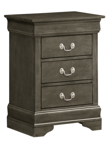 Louis Phillipe G3105 3N 3 Drawer Nightstandgray Gray Particle Board