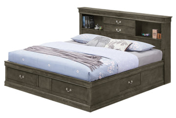 Louis Phillipe G3105B Fsb Full Storage Bedgray Gray Particle Board