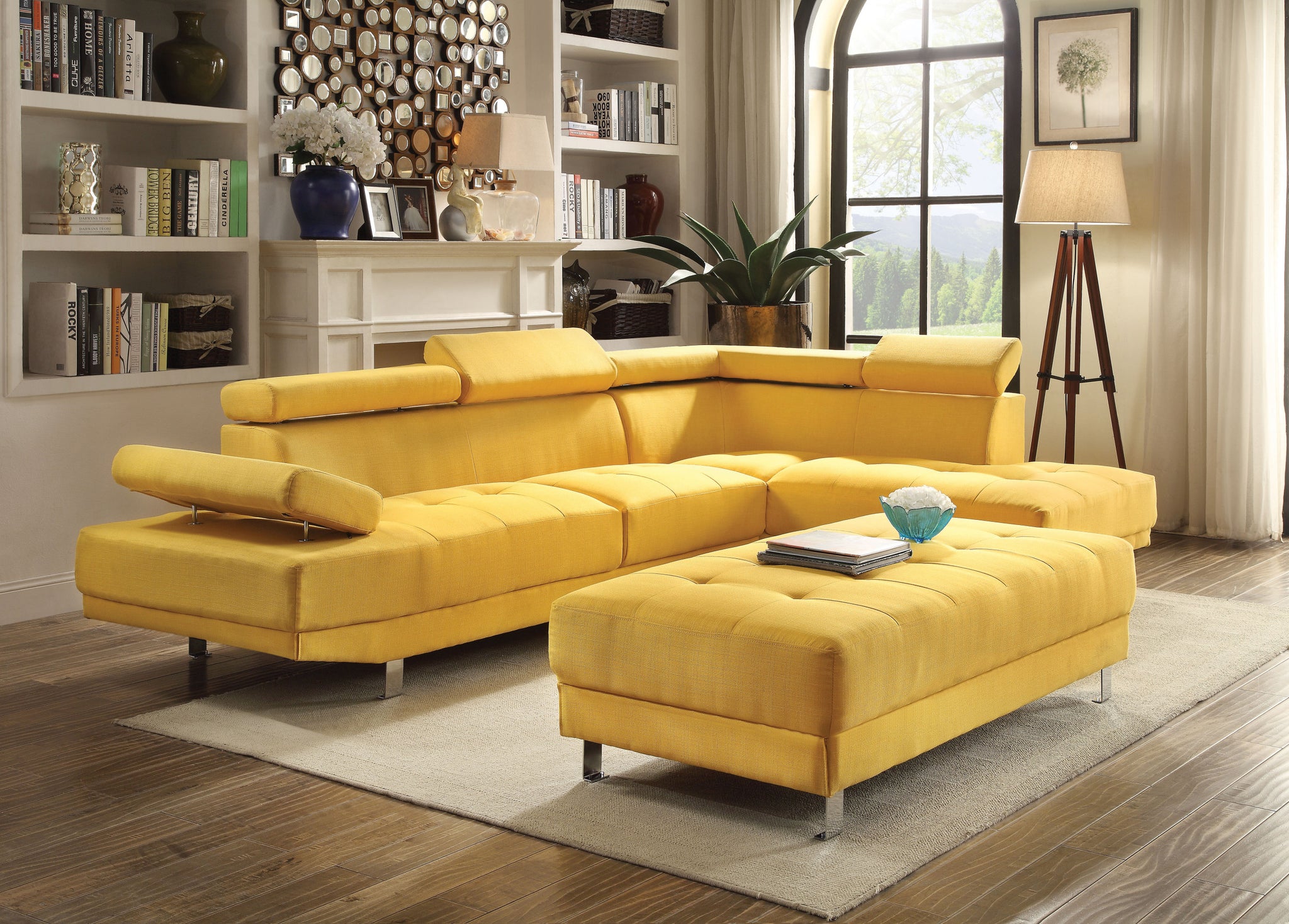 Riveredge G446 Sc Sectional 2 Boxes Yellow Yellow Foam Fabric