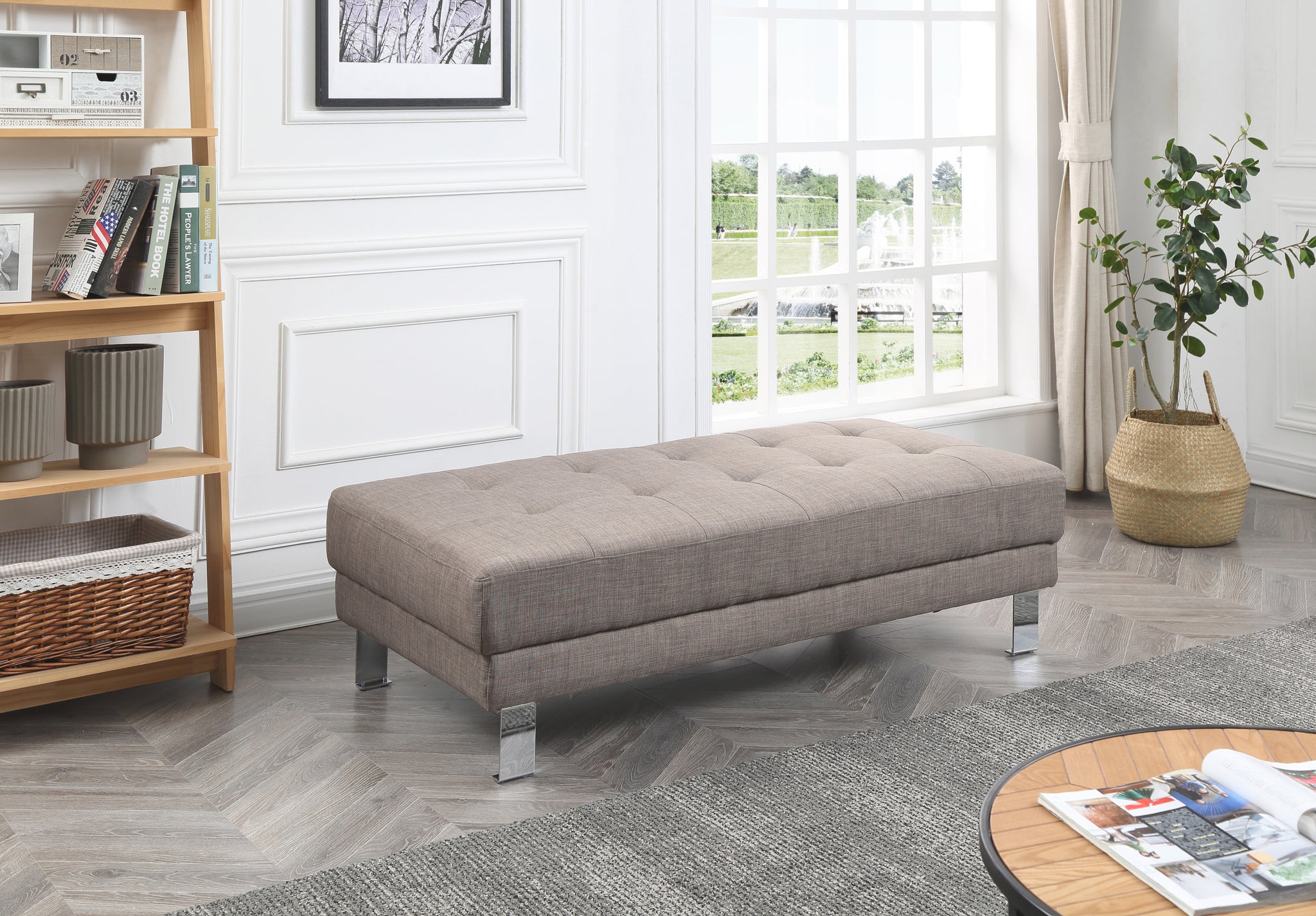 Riveredge G454 O Milan Ottomangray Gray Foam Fabric