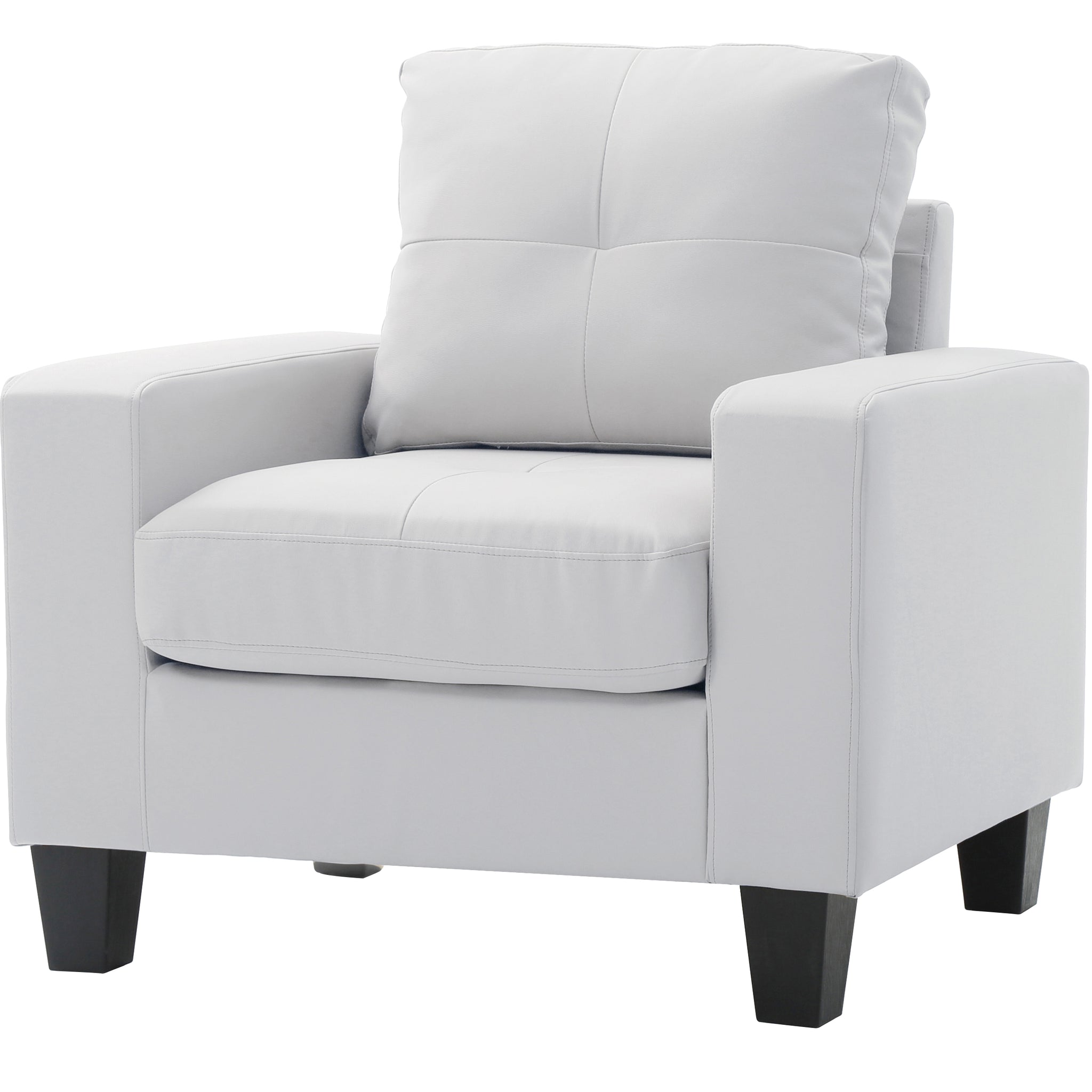 Elegant White Club Chair For Cozy Spaces White Foam Pu