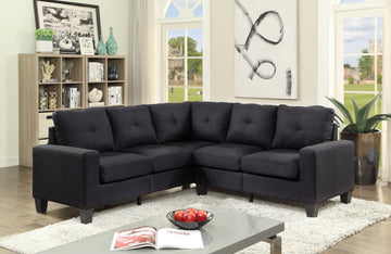 Newbury G475B Sc Sectional Black Black Foam Fabric