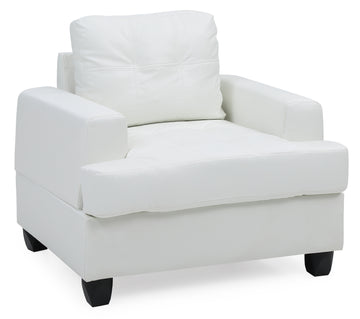 Elegant Transitional White Armchair White Foam Pu