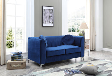 Delray G791A L Loveseat 2 Boxes Navy Blue Navy Blue Foam Velvet