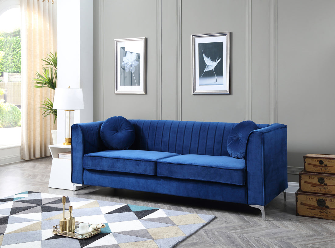 Delray G791A S Sofa 2 Boxes Navy Blue Navy Blue Foam Velvet