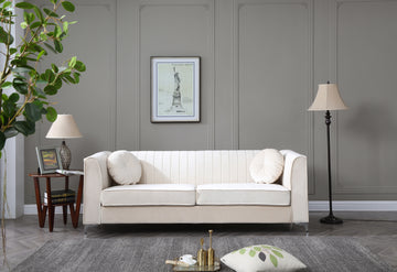 Delray G797A S Sofa 2 Boxes Ivory Ivory Foam Velvet