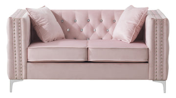 Paige G824A L Loveseatpink Pink Foam Velvet