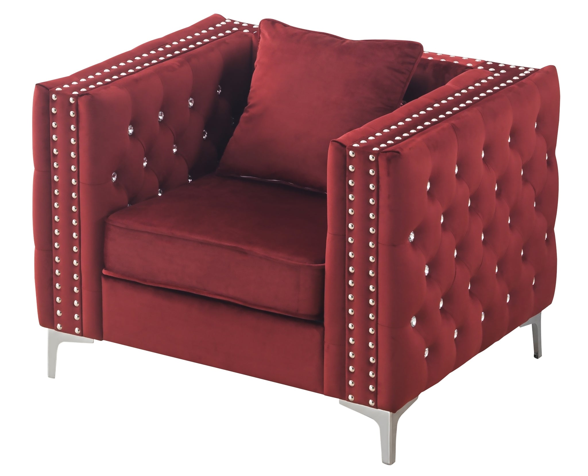 Paige G826A C Chairburgundy Burgundy Foam Velvet