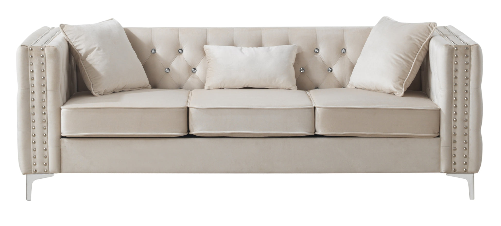 Paige G827A S Sofaivory Ivory Foam Velvet