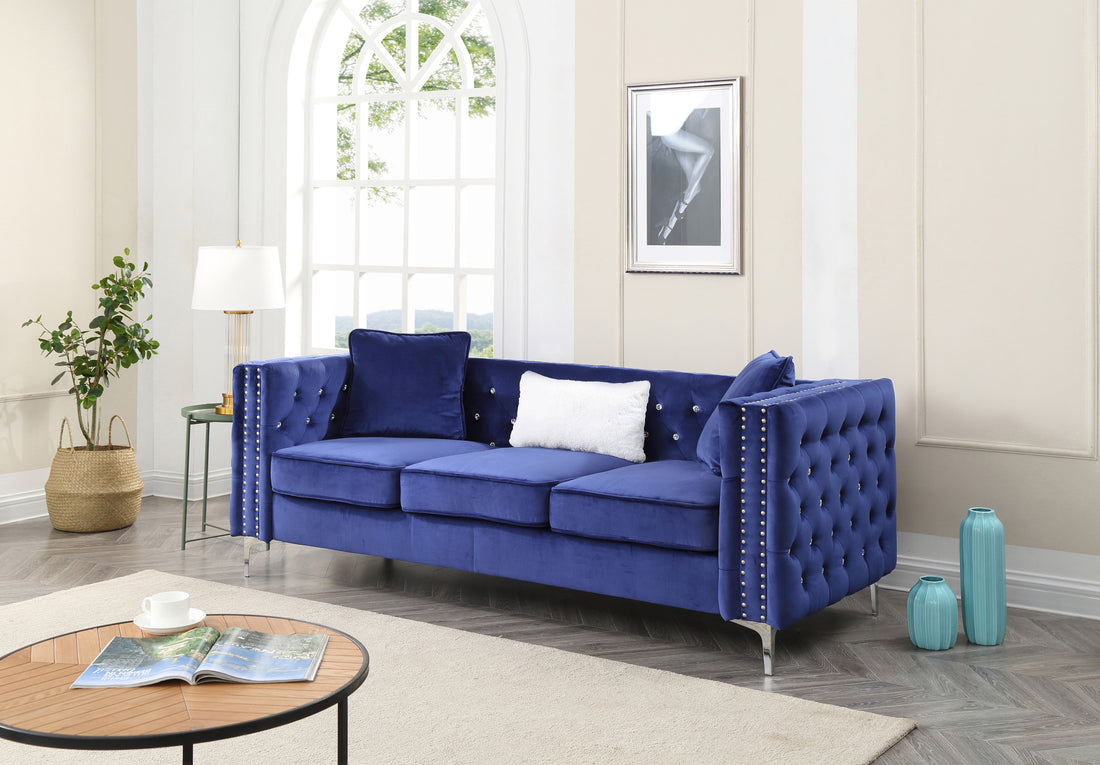 Paige G829A S Sofablue Blue Foam Velvet