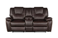 Hong Kong Power Reclining Loveseat Made With Faux Leather In Brown Brown Faux Leather Wood Primary Living Space Medium Soft Cushion Back Modern Solid Wood Mdf Wood