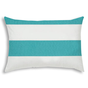 Cabana Medium Turquoise Indoor Outdoor Pillow Sewn Closure Multicolor Polyester