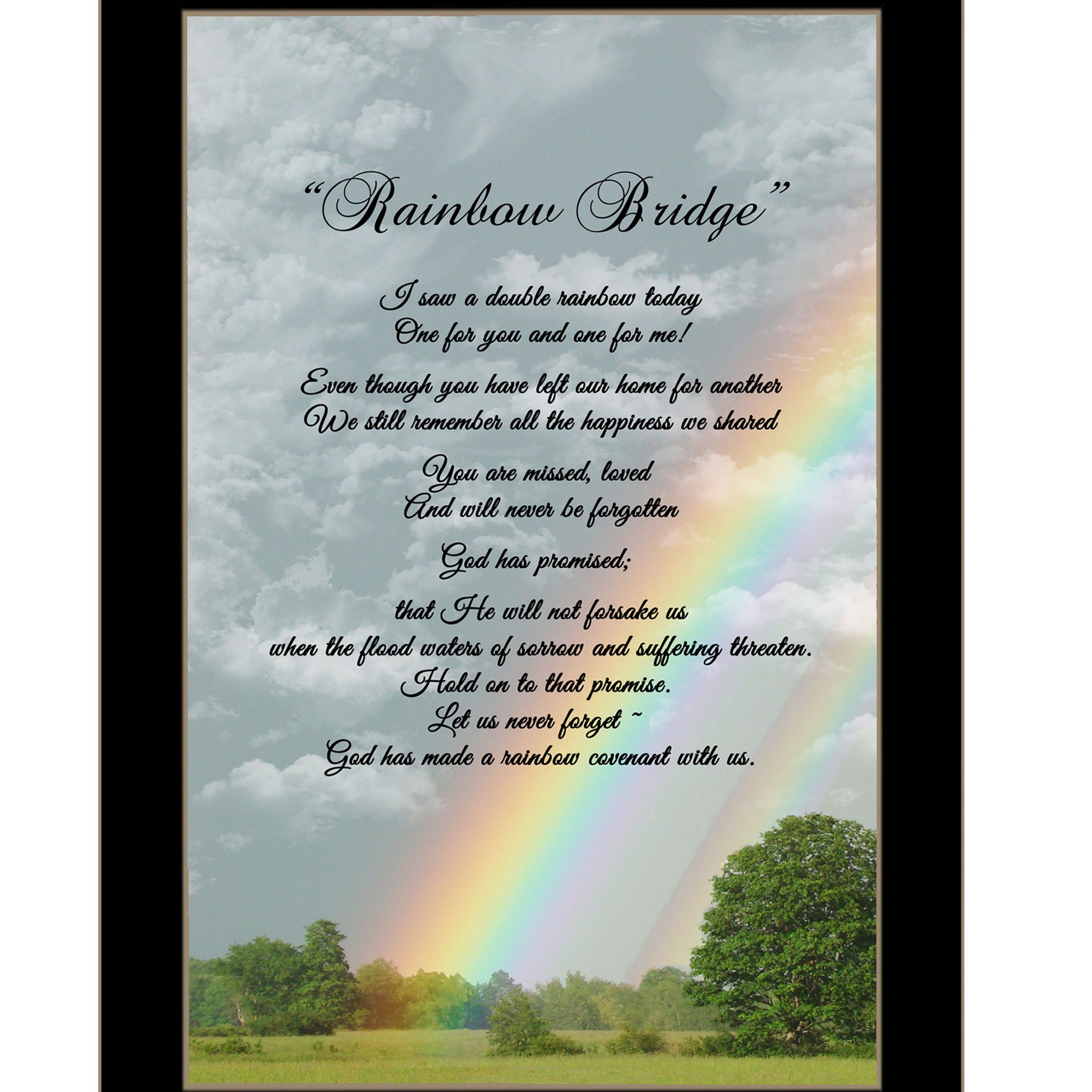 "Rainbow Bridge" By , Ready To Hang Framed Print, Black Frame Multicolor Paper