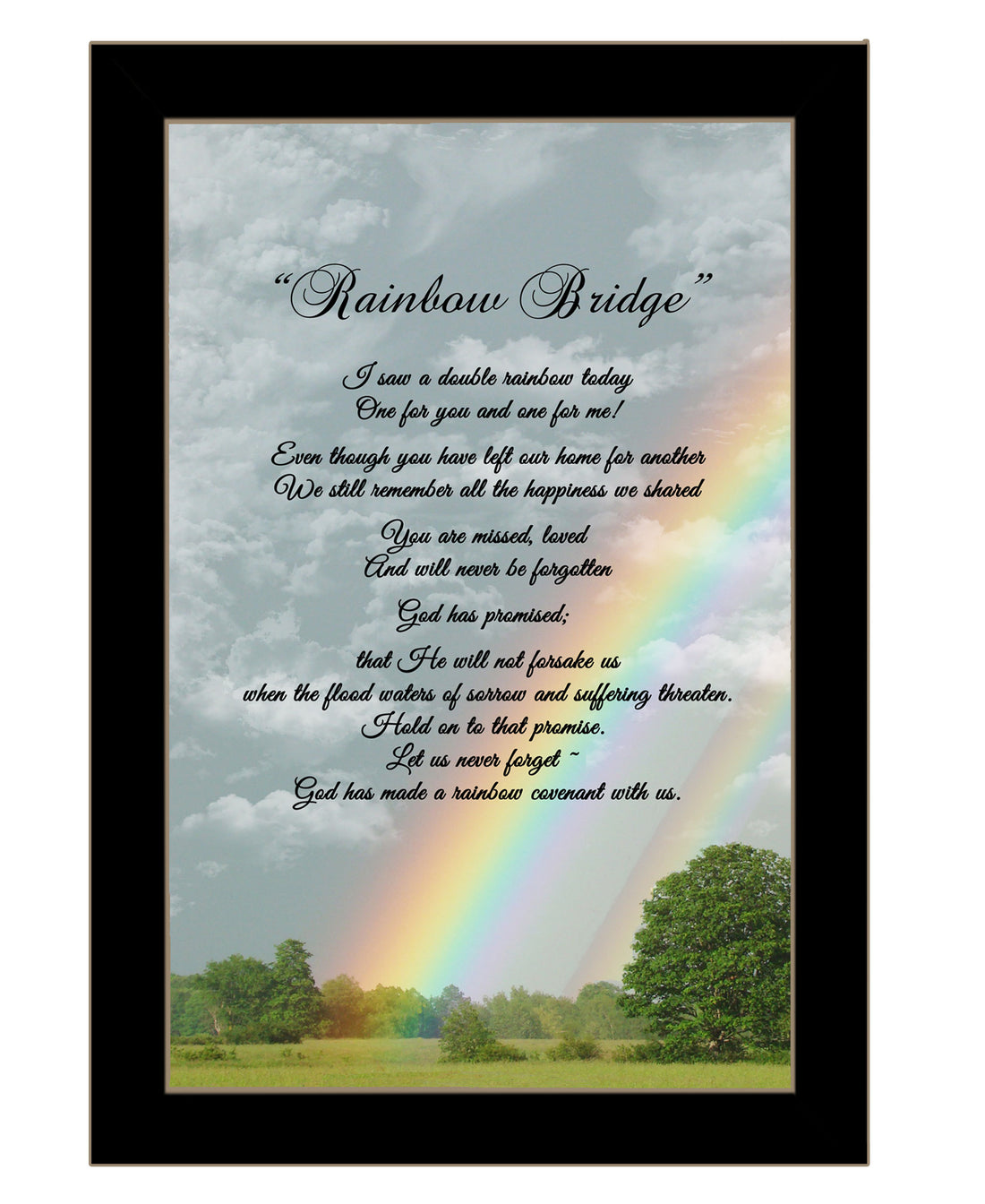 "Rainbow Bridge" By , Ready To Hang Framed Print, Black Frame Multicolor Paper