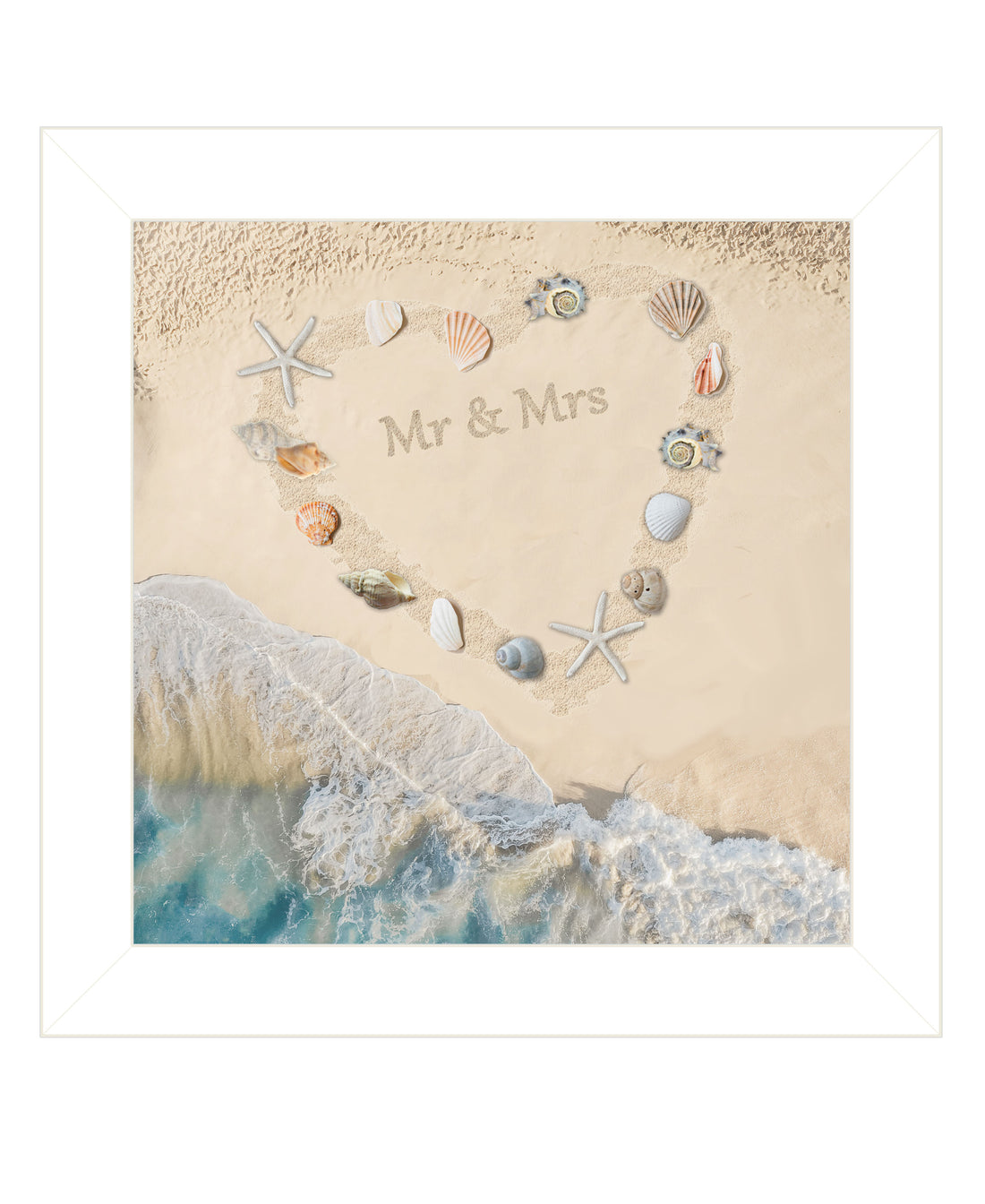 "Marriage Is A Beach" By , Ready To Hang Framed Print, White Frame Multicolor Paper