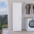 Lilo Storage Cabinet, Broom Hangers, Internal Shelves White Vertical Natural White White Dining Room Modern Particle Board Particle Board