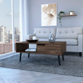 Kobe Coffee Table, One Open Shelf, One Drawer, Dark Walnut Brown Particle Board Particle Board