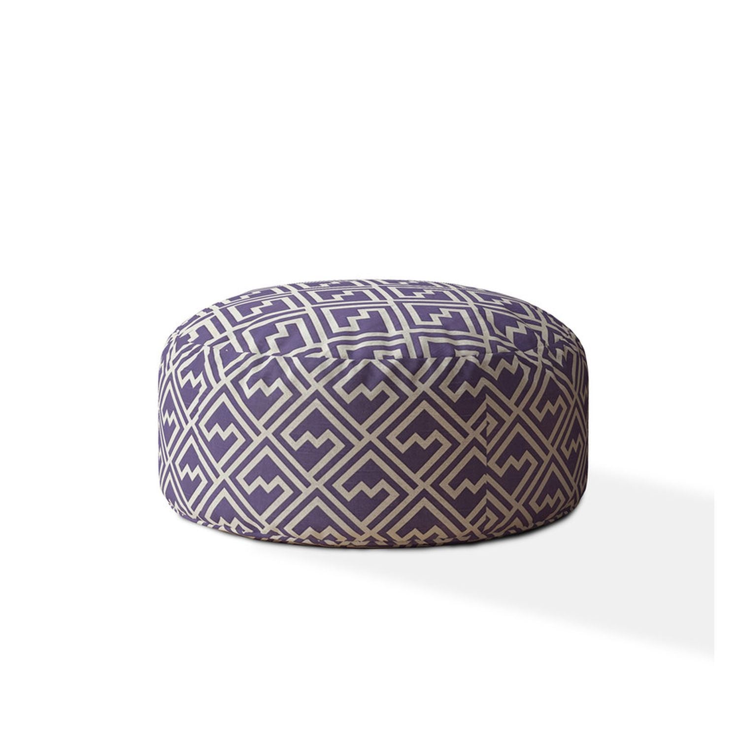 Indoor Tetri Med Purple Round Zipper Pouf Stuffed Extra Beads Included 24In Dia X 20In Tall Purple Cotton