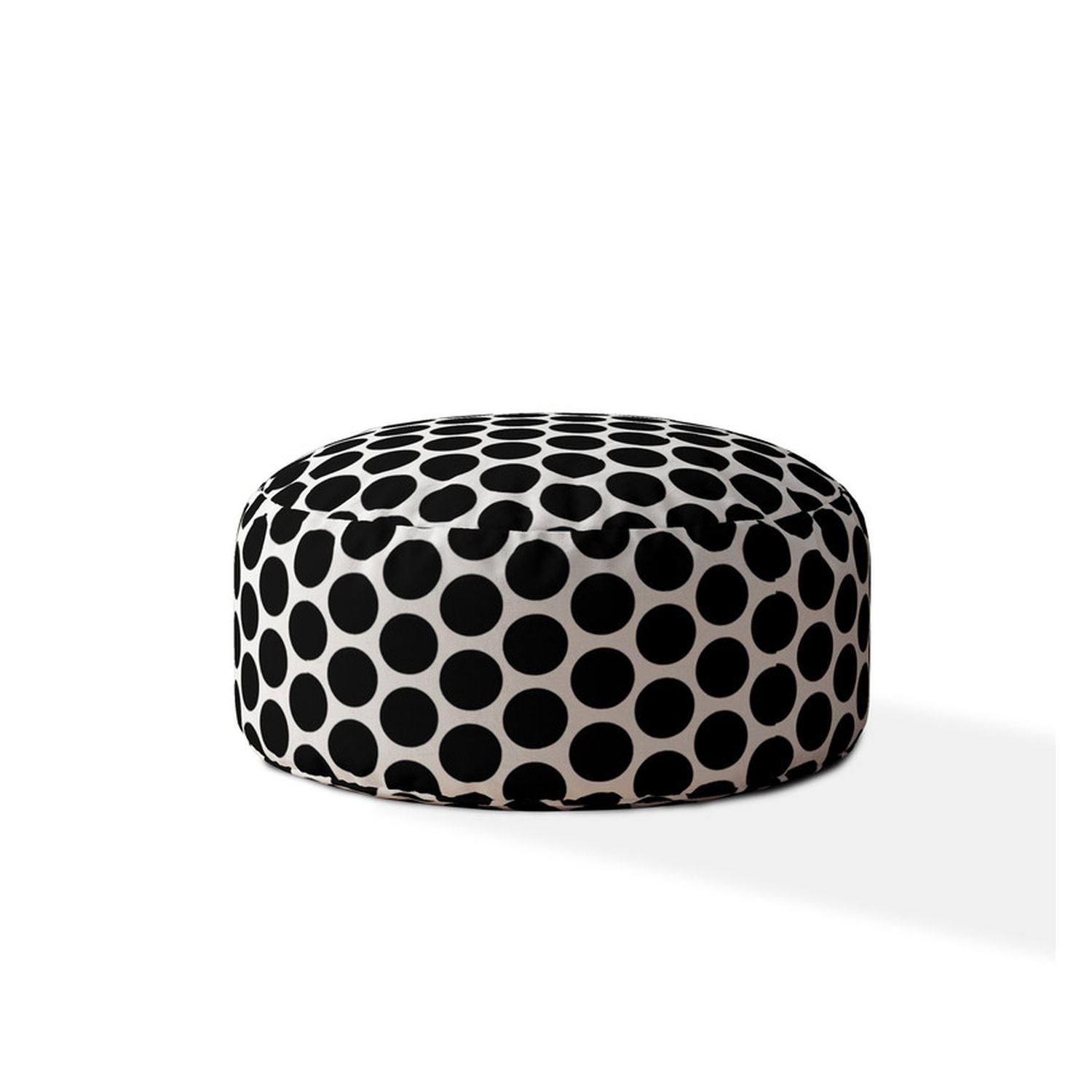 Indoor Big Dot Black Round Zipper Pouf Stuffed Extra Beads Included 24In Dia X 20In Tall Black Cotton