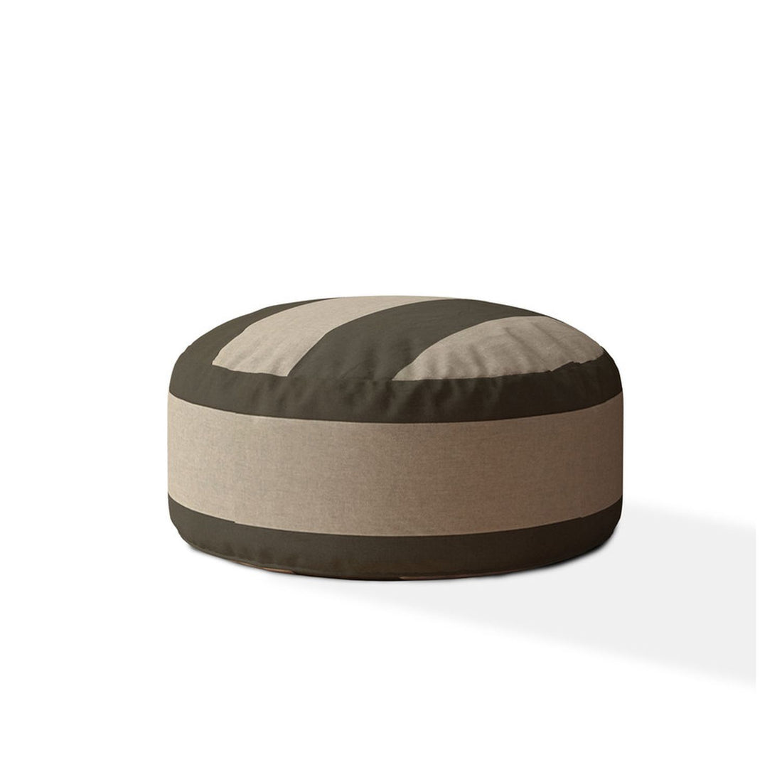 Indoor Railroad Dark Taupe Round Zipper Pouf Cover Only 24In Dia X 20In Tall Grey Cotton