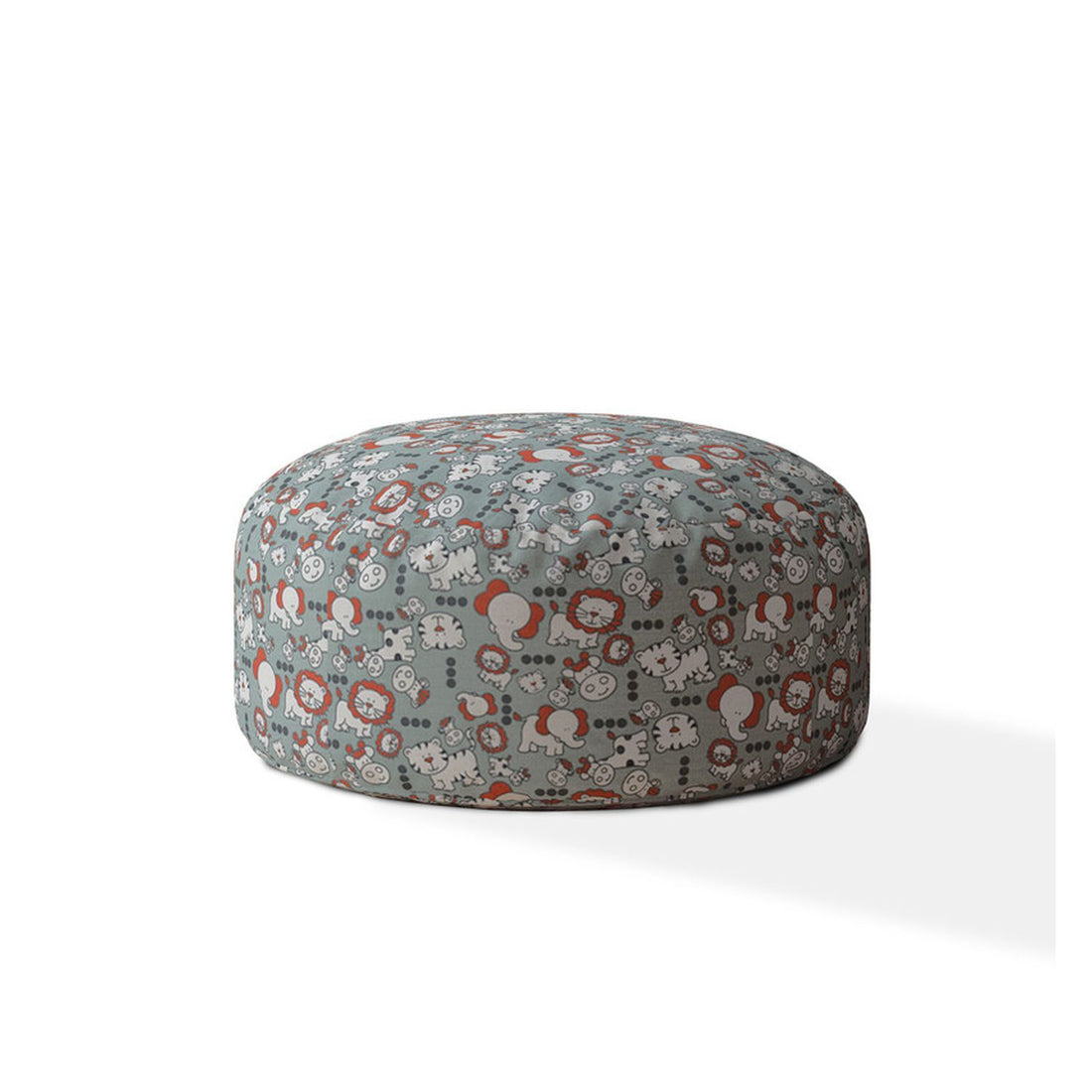 Indoor Oh My Greyish Blue Round Zipper Pouf Stuffed Extra Beads Included 24In Dia X 20In Tall Multicolor Cotton