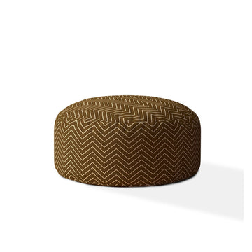 Indoor Dippity Caramel Round Zipper Pouf Cover Only 24In Dia X 20In Tall Multicolor Cotton