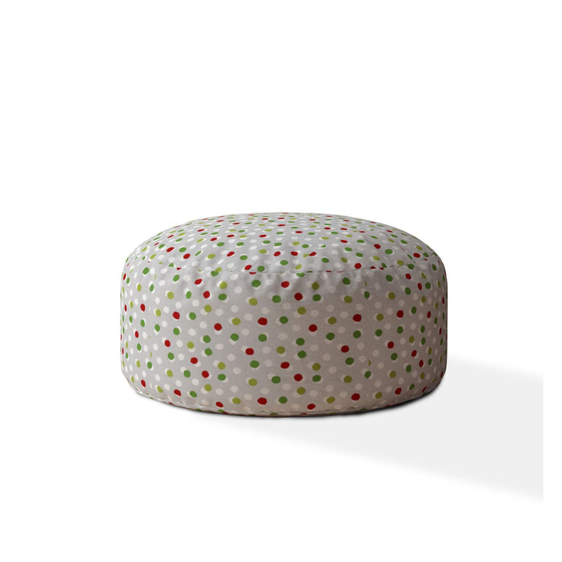 Indoor Dancing Dots Lime Bright Red Round Zipper Pouf Cover Only 24In Dia X 20In Tall Multicolor Cotton