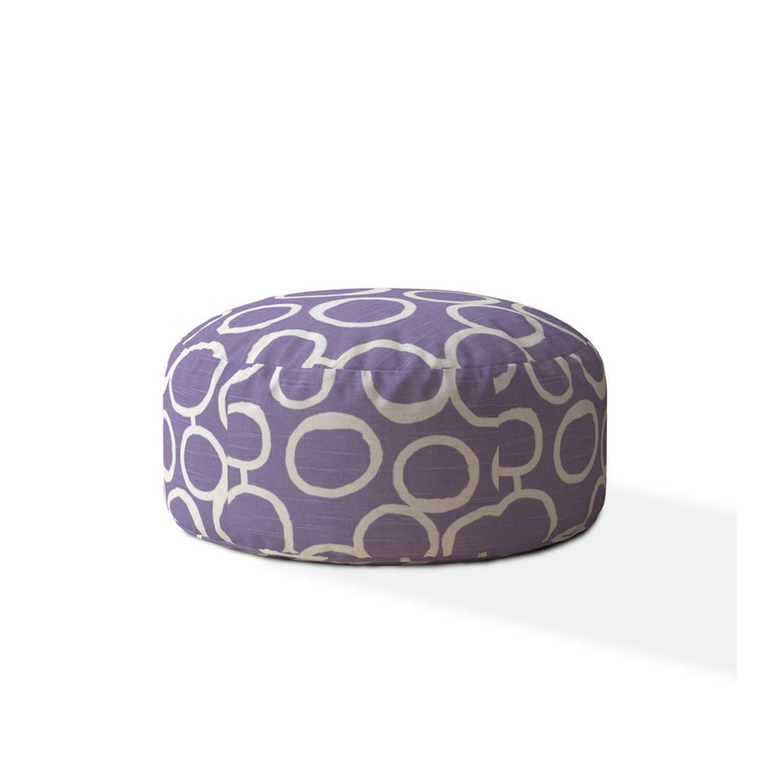 Indoor Bubble Med Purple Round Zipper Pouf Stuffed Extra Beads Included 24In Dia X 20In Tall Purple Cotton