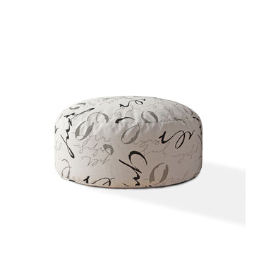 Indoor Sig White Round Zipper Pouf Cover Only 24In Dia X 20In Tall Multicolor Polyester