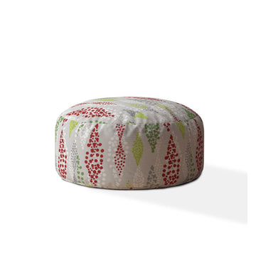 Indoor Angelo Flow Green Round Zipper Pouf Cover Only 24In Dia X 20In Tall Multicolor Cotton