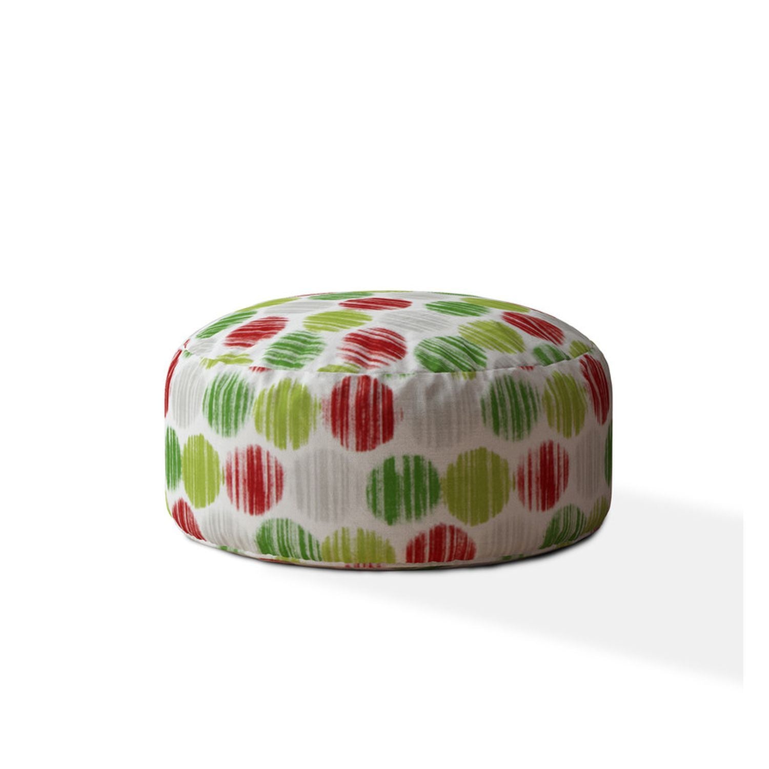 Indoor Bernard Green Round Zipper Pouf Stuffed Extra Beads Included 24In Dia X 20In Tall Multicolor Cotton