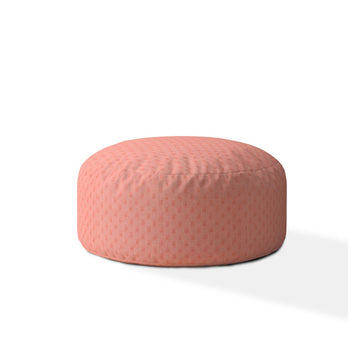 Indoor Minky Dimple Dot Plush Baby Pink Round Zipper Pouf Stuffed Extra Beads Included 24In Dia X 20In Tall Pink Polyester