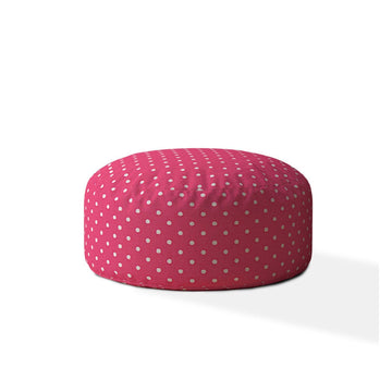 Indoor Diner Dot Hot Pink White Round Zipper Pouf Cover Only 24In Dia X 20In Tall Multicolor Cotton