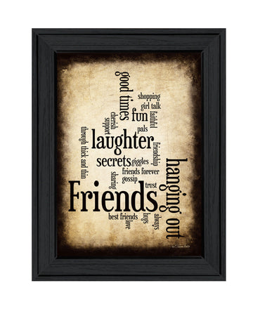 "Friends" By Susan Ball, Ready To Hang Framed Print, Black Frame Multicolor Paper