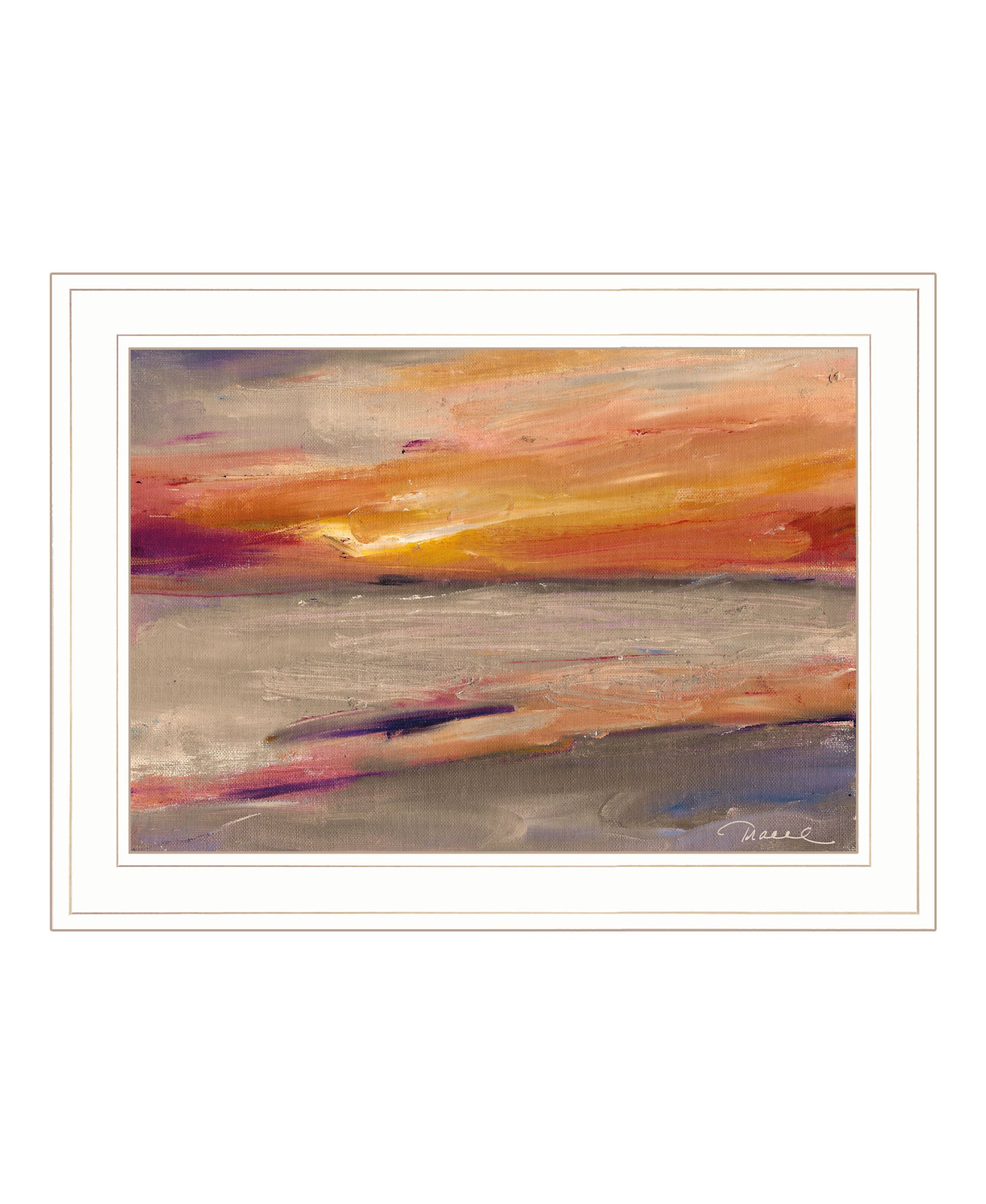 "Western Sky" By Tracy Owen Cullimore, Ready To Hang Framed Print, White Frame Multicolor Paper