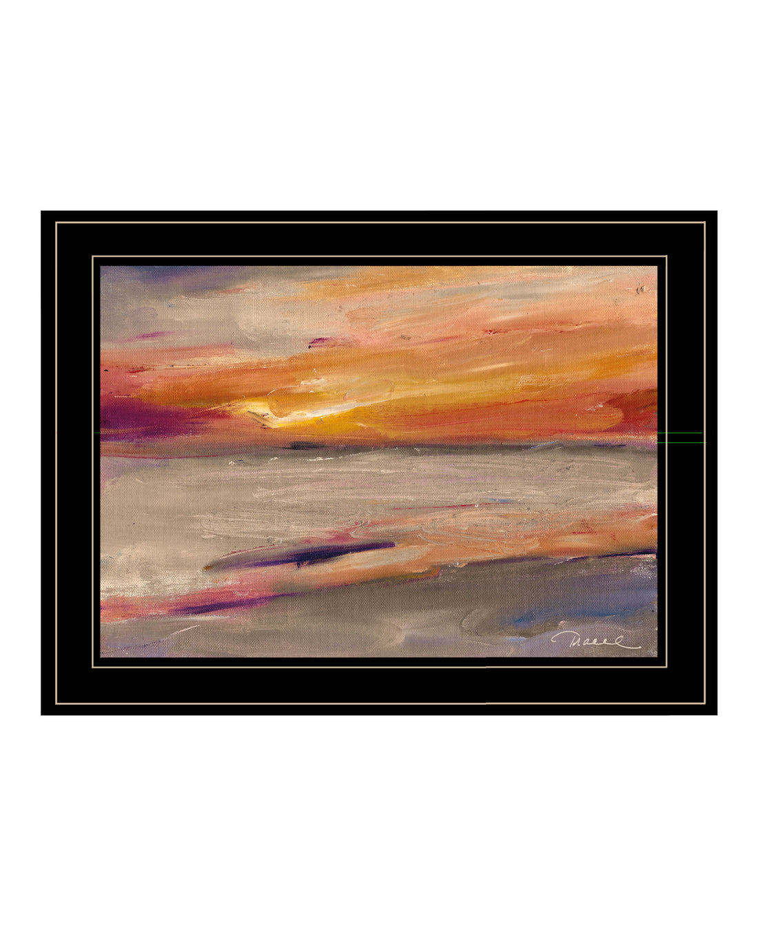 "Western Sky" By Tracy Owen Cullimore, Ready To Hang Framed Print, Black Frame Multicolor Paper