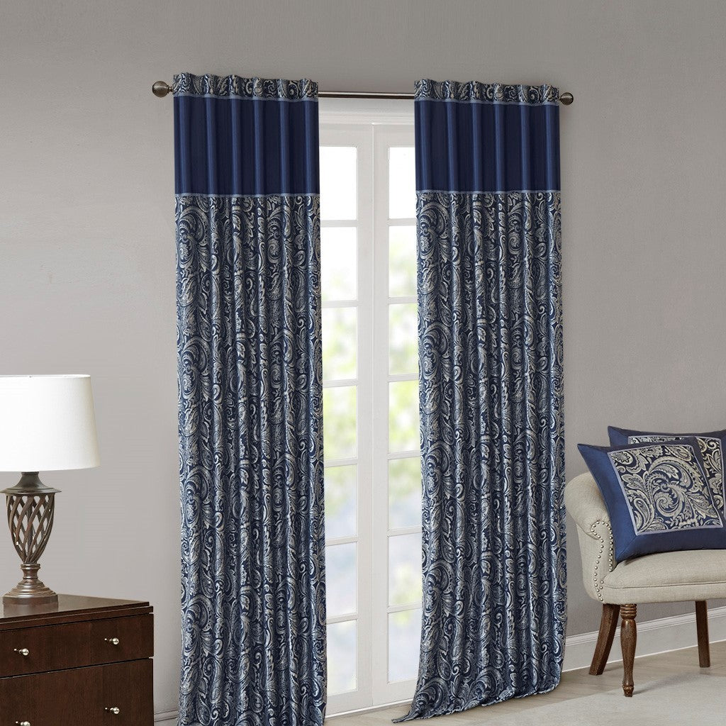 Jacquard Curtain Panel Pair 2 Pcs Window Panels Multicolor Polyester