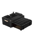 1 Versatile Foldable Sofa Bed In 3 Lengths, Modern Sofa Sofa Sofa Velvet Pull Out Bed, Adjustable Back And With Usb Port And Ashtray And Swivel Phone Stand Black Black Eucalyptus Solid Wood Mdf Resin 2 Seat