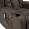 Massage Recliner Brown Fabric