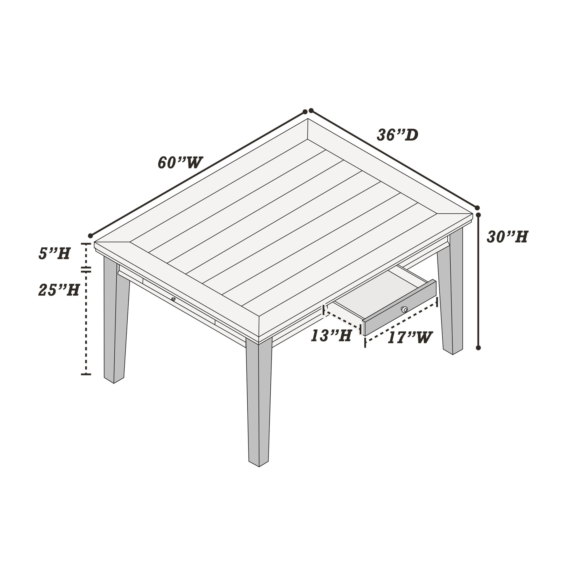 Contemporary Style 7Pc Dining Set Table W 4 Drawers 6X Side Chairs Ladder Back Walnut Finish Kitchen Dining Room Wood Dining Room Solid Wood Rubberwood Rectangular Dining Table With Chair Wood Wood Walnut Ladder Back Seats 6 60 Inches