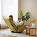 Adjustable Head And Waist, Game Chair, Lounge Chair In The Living Room, 360 Degree Rotatable Sofa Chair,Rotatable Seat Leisure Chair Deck Chair Green Metal Soft Cotton Metal