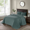 3 Piece Reversible Bedspread Set Balsam Green Queen Green Polyester