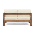 Genser Seat & Coffee Table Beige Brown Acacia Wood