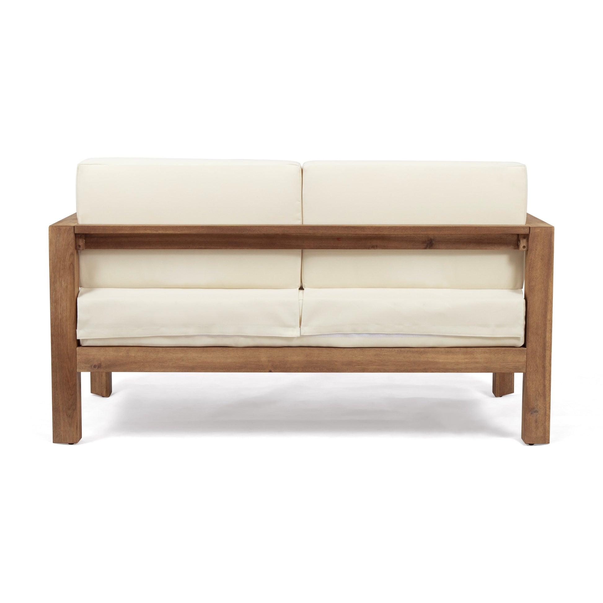 Genser Seat & Coffee Table Beige Brown Acacia Wood