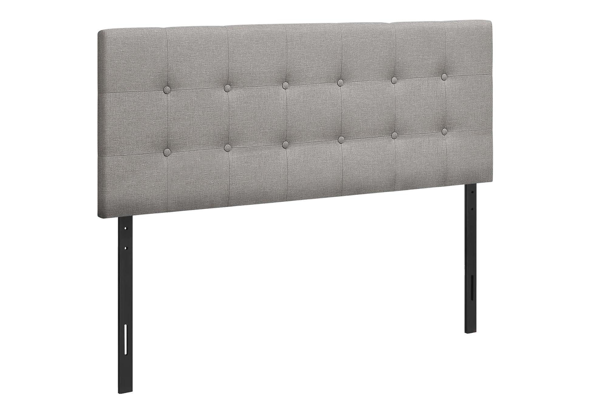 Bed, Headboard Only, Full Size, Bedroom, Upholstered, Grey Linen Look, Transitional Grey Foam Solid Wood Mdf