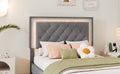 Twin Size Upholstered Bed Frame With Led Lights,Modern Velvet Platform Bed With Tufted Headboard,Grey Twin Grey Velvet