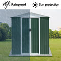 6Ftx4Ft Apex Roof Green Outdoor Tool Storage House Garden Shed With Aluminum Alloy Frame And Sliding Door Green Garden & Outdoor Metal