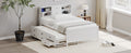 Twin Size Captain Bed With Storage Bookcase Headboard,Captain Bed With Trundle And Three Storage Drawers For Kids Teens Dorm Bedroom Multipurpose Guest Room Or Home, White Box Spring Not Required Twin White Wood Solid Wood Mdf